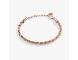 French Rope Chain Bracelet - Shiny Rose Gold