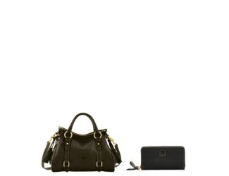 Florentine Satchel and Large Zip Around Wristlet