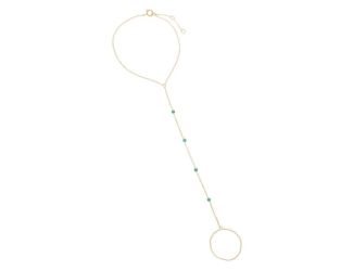 Turquoise Multi Embedded Hand Chain 14K Size 7"
