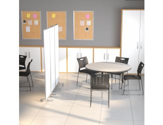 Mobile Magnetic Whiteboard 3 Section Partition with Locking Casters, 72"H x 24"W