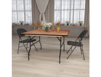 4-Foot Square Wood Folding Banquet Table - Event & Catering Table