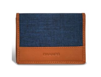 Denim Leather Cardholder Size 4.25" x 3"