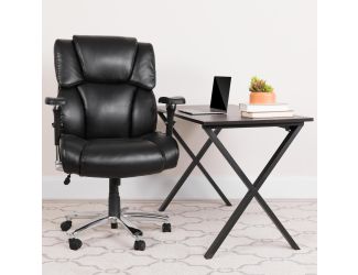 24/7 Intensive Use Big & Tall 400 lb. Rated High Back Black LeatherSoft Chair