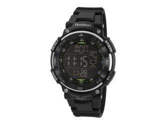 Men's Digital Chronograph Resin Strap Watch - Black