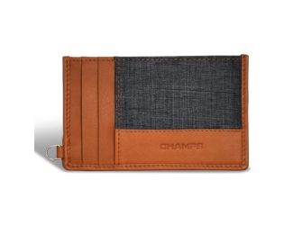 Denim Leather Slim Cardholder Size 4.5" x 2.75"