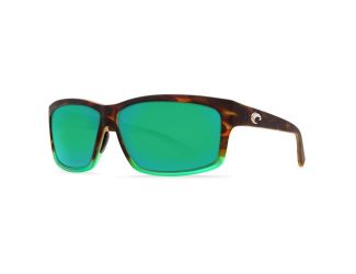 Cut Polarized Sunglasses - Matte Tortuga Fade/Green Mirror