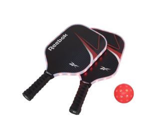 LED 2pc Fiberglass Pickleball Set Red