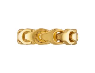 Link Sterling Silver Band Ring Gold Plated - Size 12