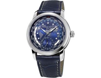 Men's FC Manufacture Navy Alligator Strap watch with Navy dial