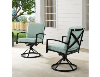 Kaplan 2Pc Outdoor Dining Swivel Chair Set