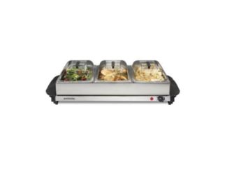 Proctor Silex Triple Buffet Server with 3 Removable Stainless Steel Pans