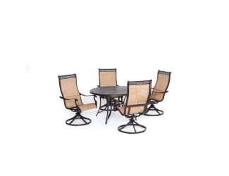 Manor 5-Piece Outdoor Dining Set with Four Swivel Rockers