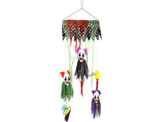 Animatronic Floating Clown Heads with Lights and Sound, Indoor/Covered Outdoor Halloween Decoration