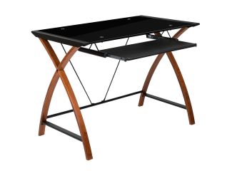 Black Glass Computer Desk