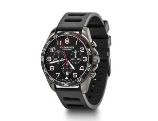 FieldForce Sport Chronograph, 42, black dial, black rubber strap