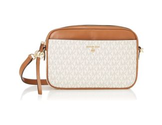 Jet Set Charm Leather Camera Crossbody- Vanilla/Acrn