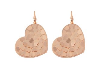 PARIKHS Rose Gold Plated Heart Earring in 925 Sterling Silver