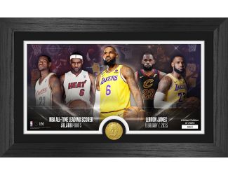Lebron James All-Time Leading Scorer Bronze Photo Mint