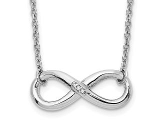 White Ice Sterling Silver RH Plated White Ice Infinity Diamond 18" Necklace