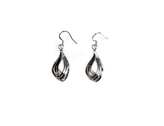 Silver Plated Modern Teardrop Earrings